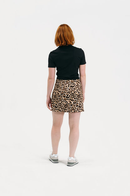 Leopard Zip Front Skirt