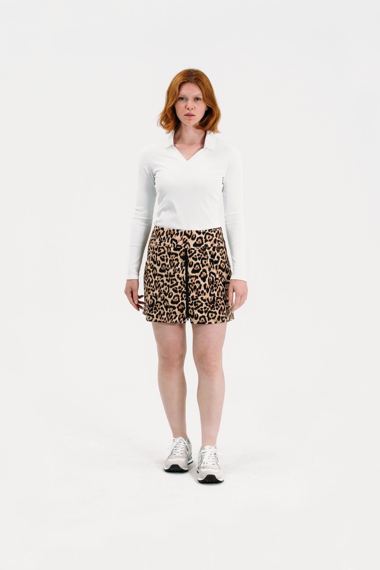 Leopard Zip Front Skirt