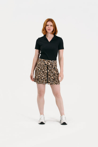 Leopard Zip Front Skirt