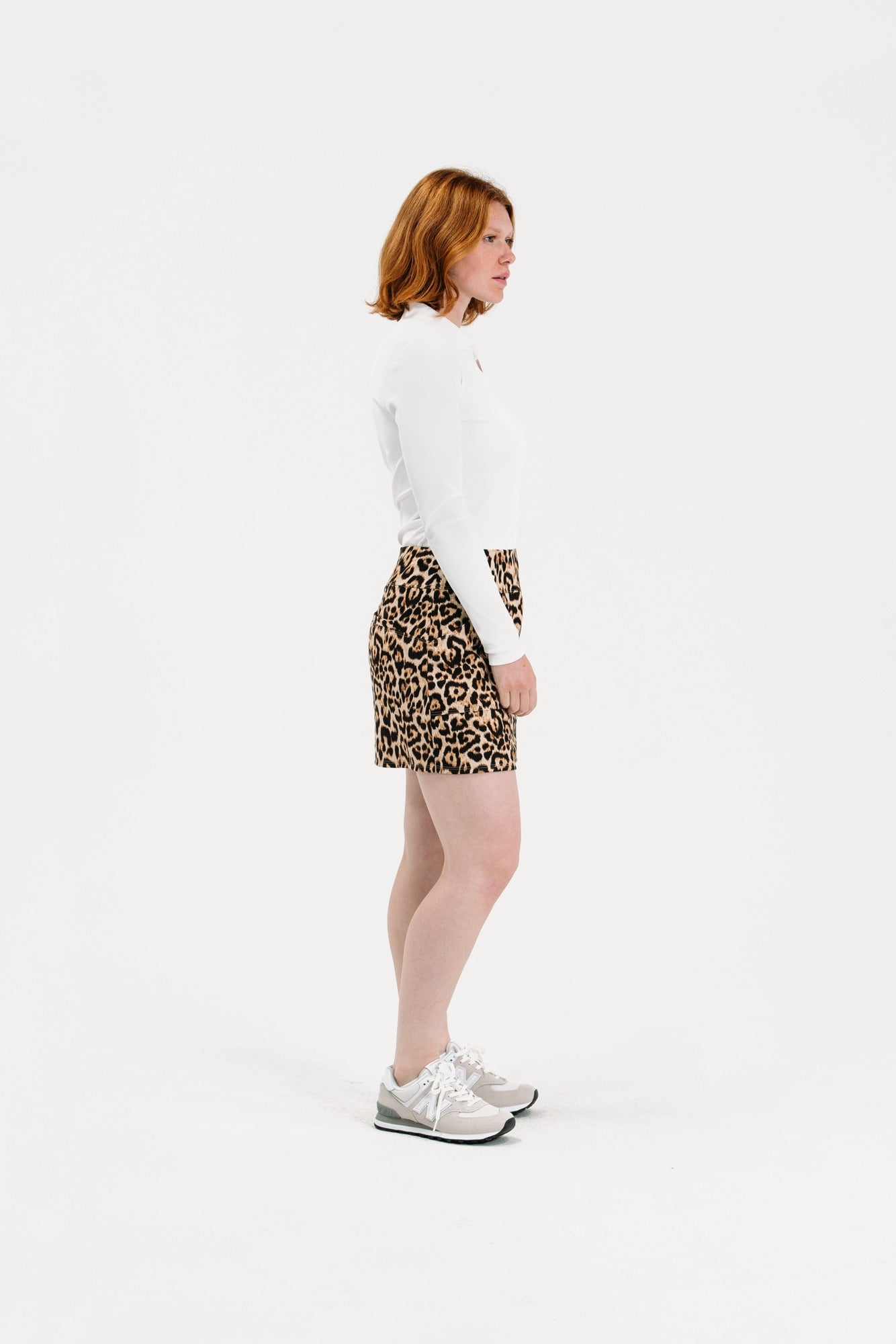 Leopard Zip Front Skirt