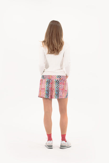 Studio Check Print Skirt
