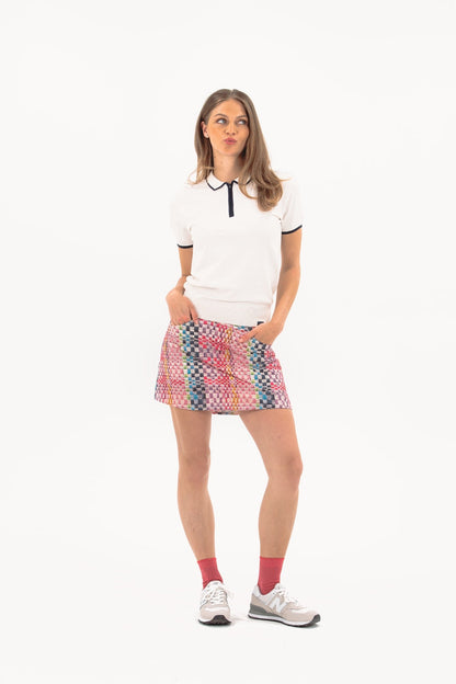 Studio Check Print Skirt