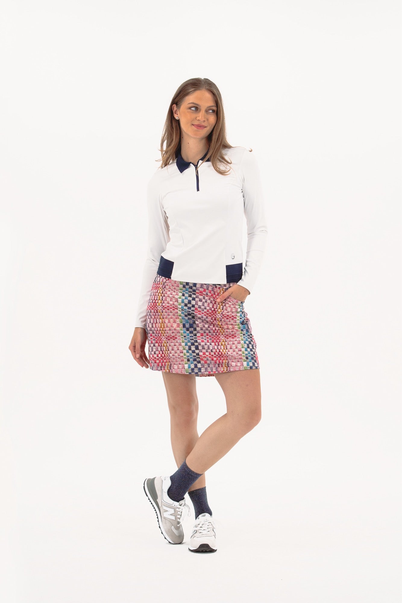 Studio Check Print Skirt