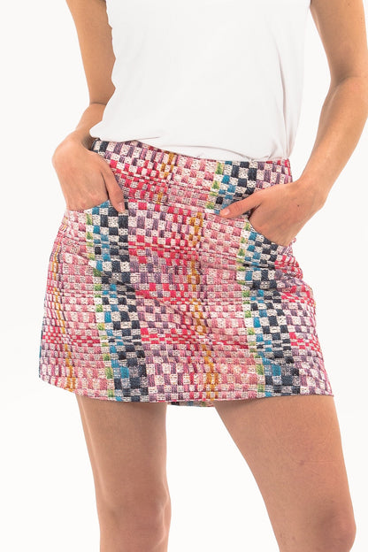 Studio Check Print Skirt
