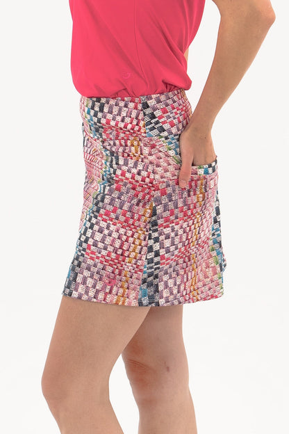 Studio Check Print Skirt