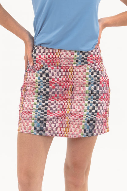Studio Check Print Skirt