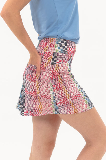 Studio Check Print Skirt