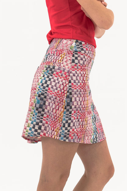 Studio Check Print Skirt