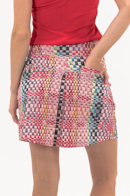 Studio Check Print Skirt