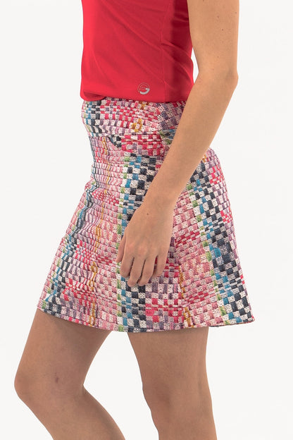 Studio Check Print Skirt