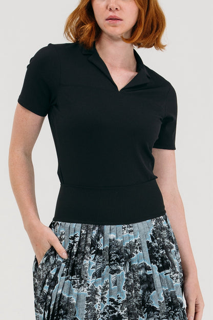 Rib SS Notch Collar Polo