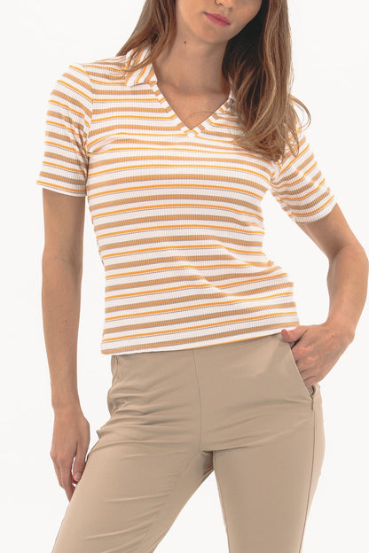 SS Stripe Rib Polo