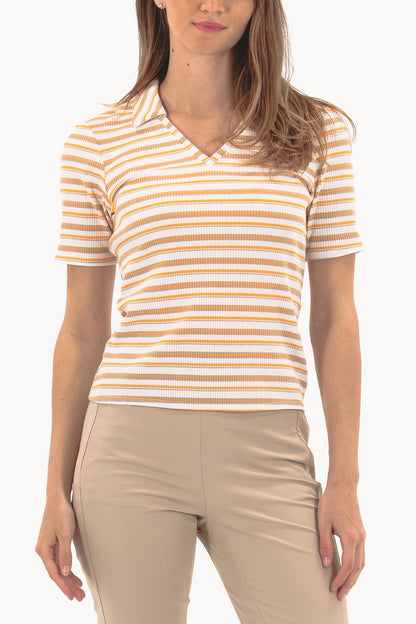 SS Stripe Rib Polo