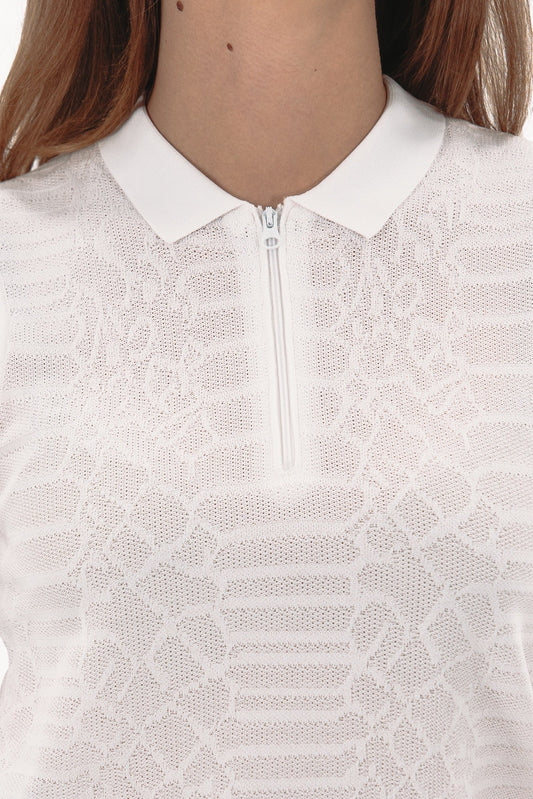Snake Texture Knit Polo