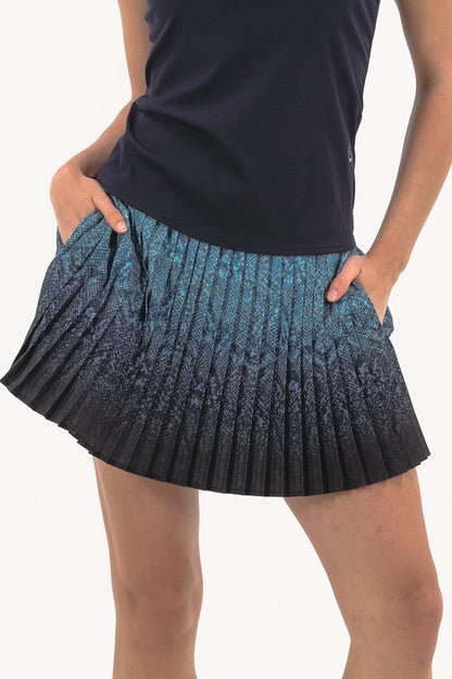 Ombre Snake Pleated Skirt