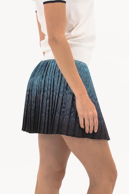 Ombre Snake Pleated Skirt