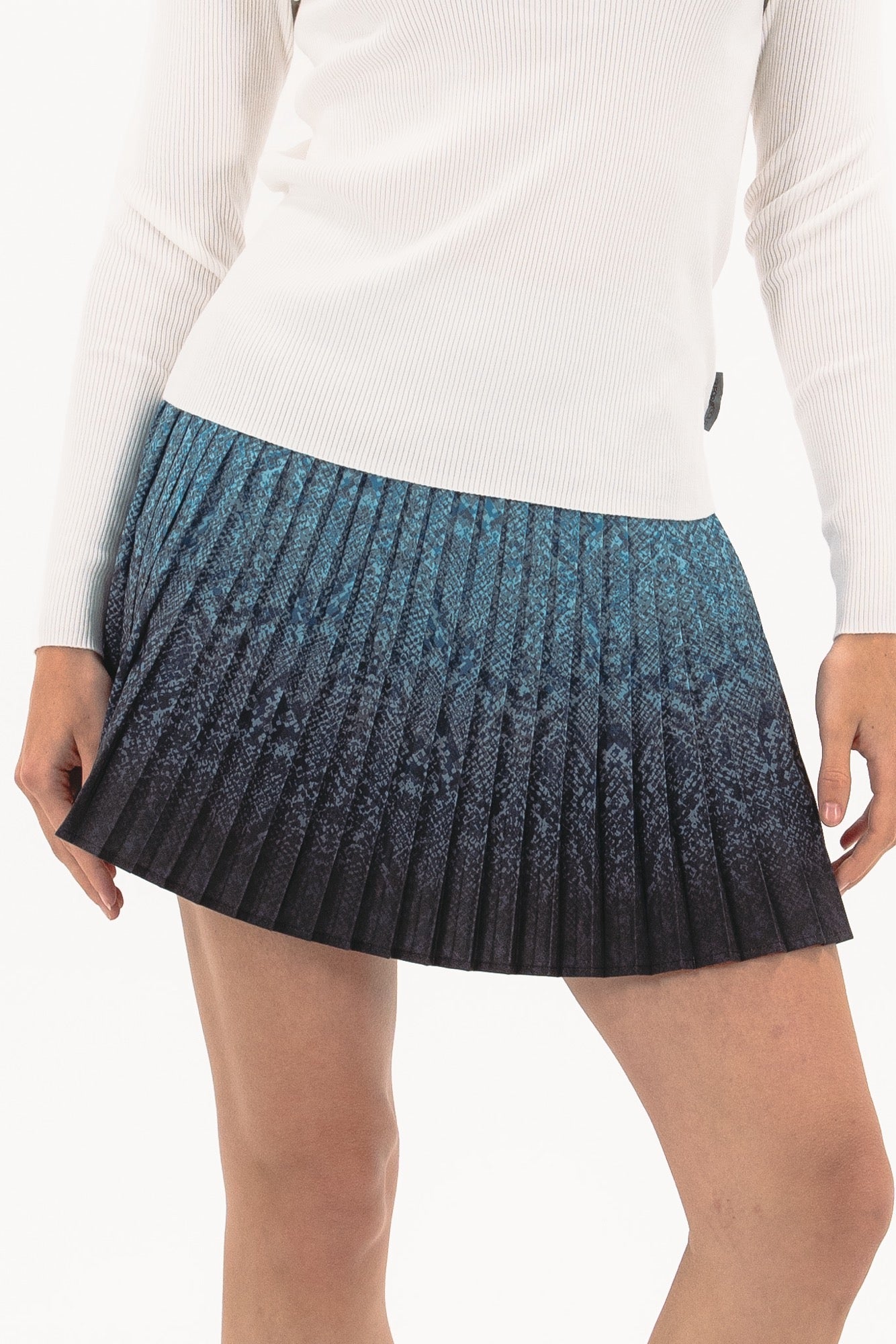 Ombre Snake Pleated Skirt