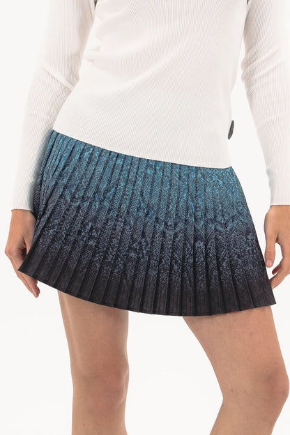 Ombre Snake Pleated Skirt