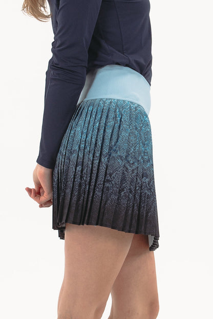 Ombre Snake Pleated Skirt