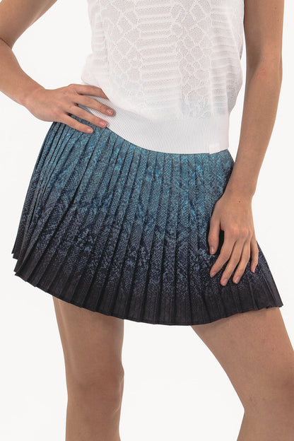Ombre Snake Pleated Skirt