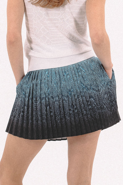 Ombre Snake Pleated Skirt