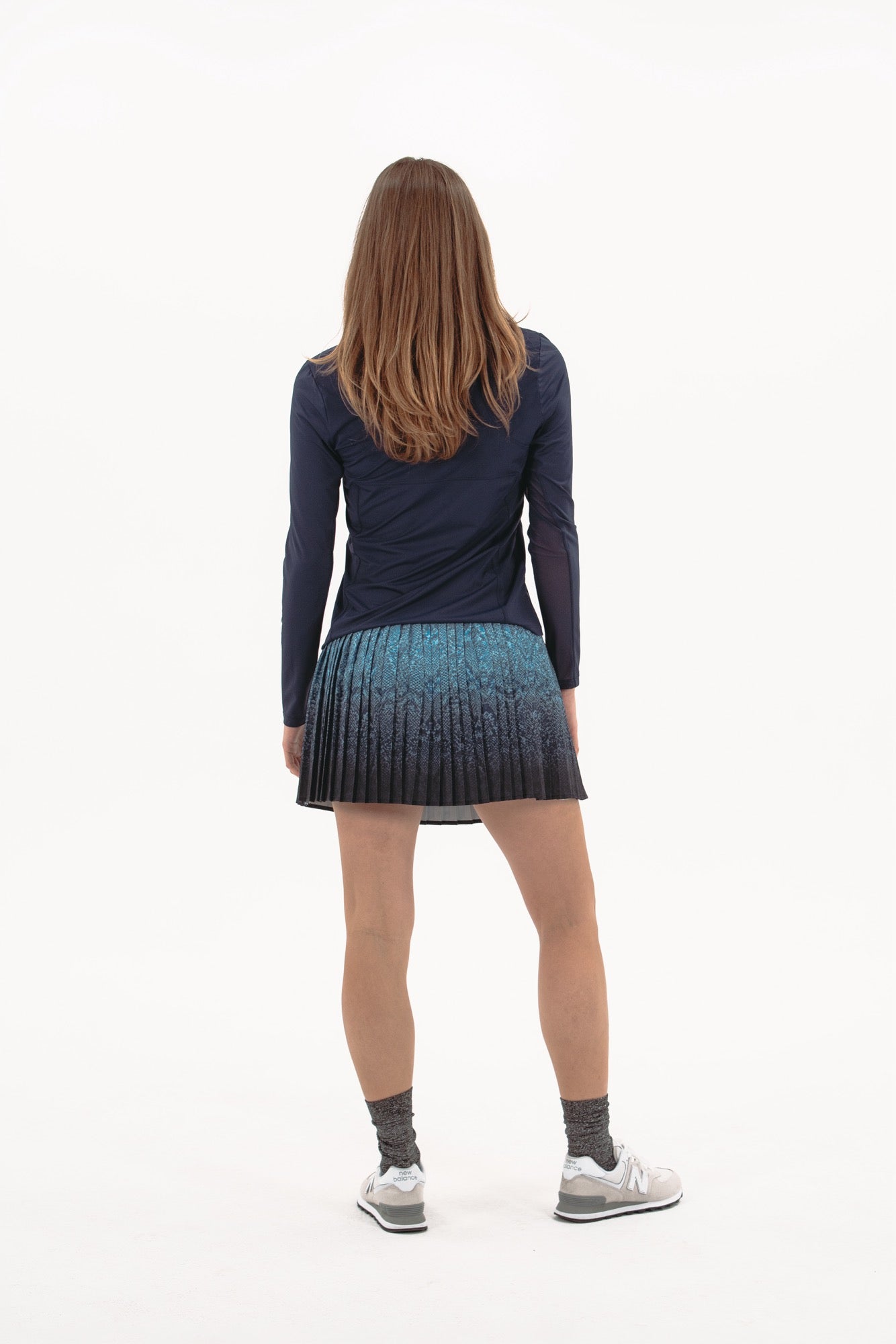 Ombre Snake Pleated Skirt