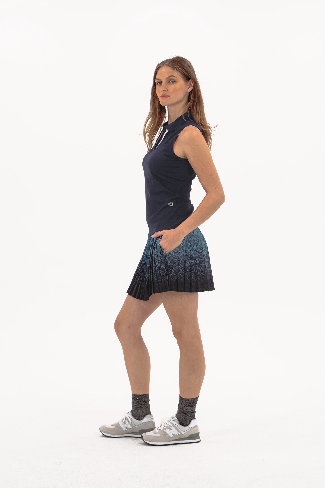 Ombre Snake Pleated Skirt