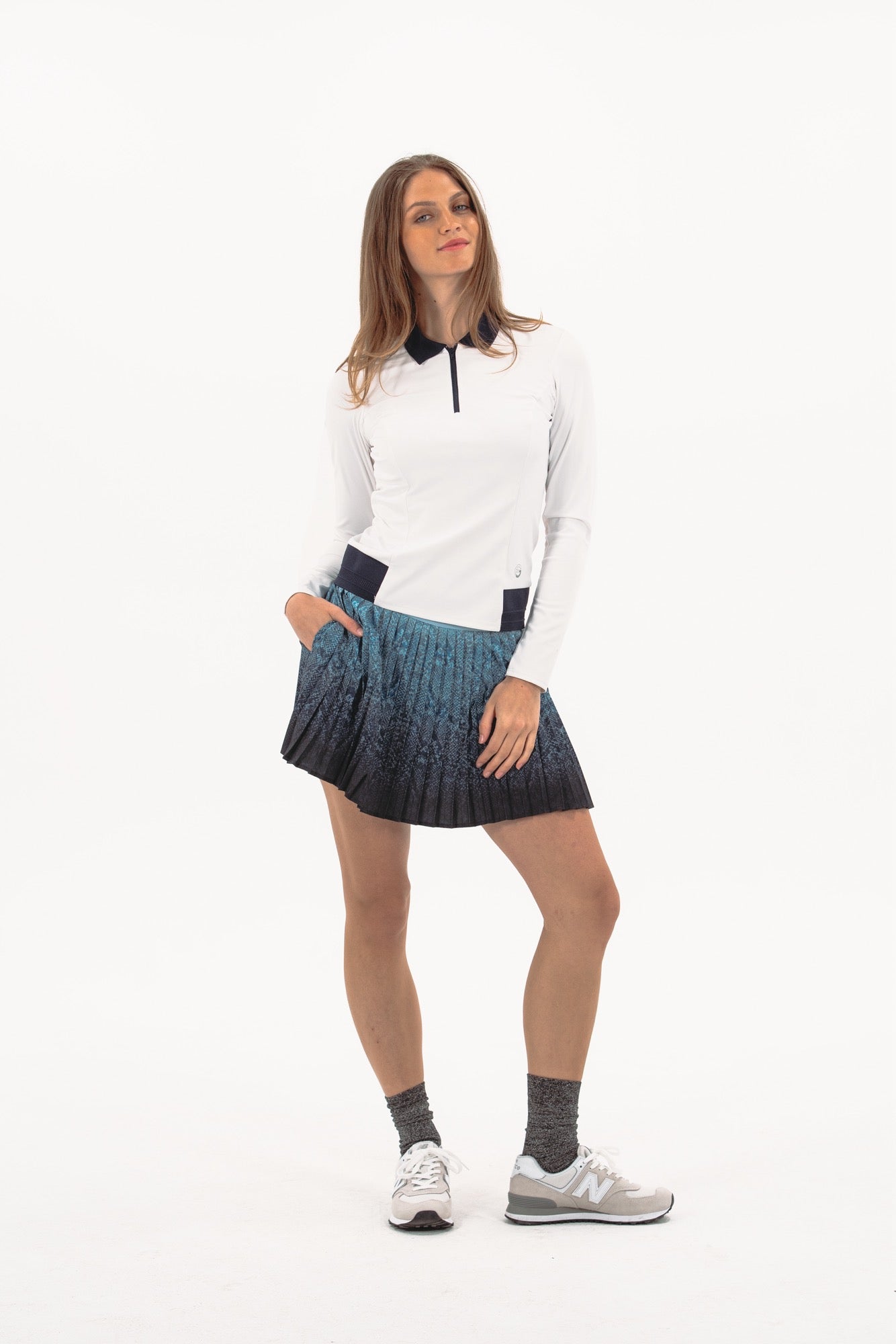 Ombre Snake Pleated Skirt