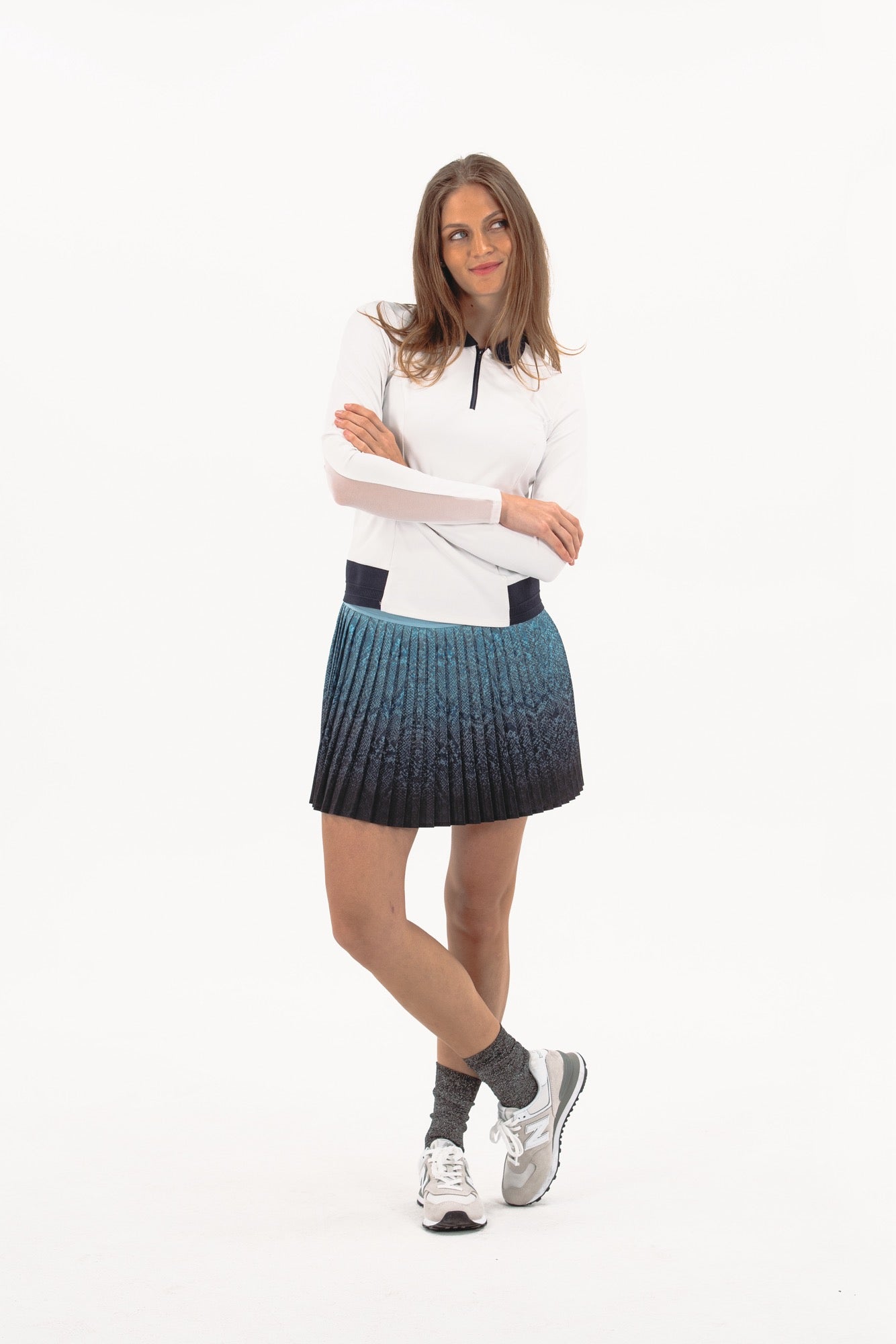 Ombre Snake Pleated Skirt