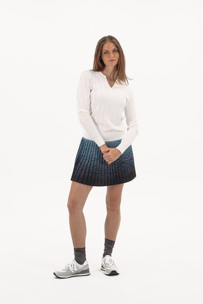 Ombre Snake Pleated Skirt