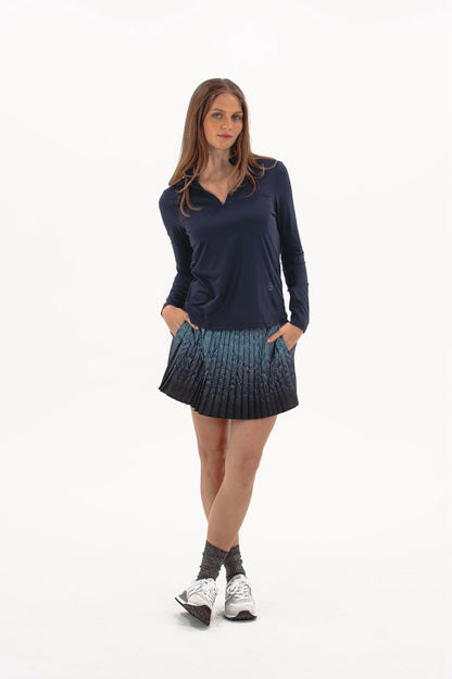 Ombre Snake Pleated Skirt