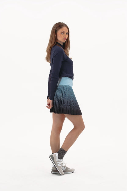 Ombre Snake Pleated Skirt