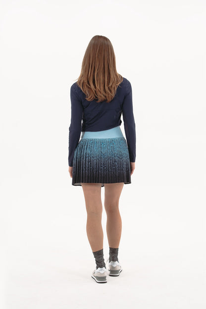 Ombre Snake Pleated Skirt