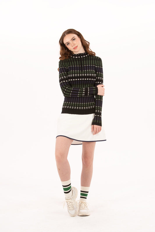Rib LS Stripe Quarter Zip