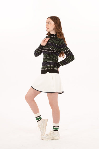 Rib LS Stripe Quarter Zip