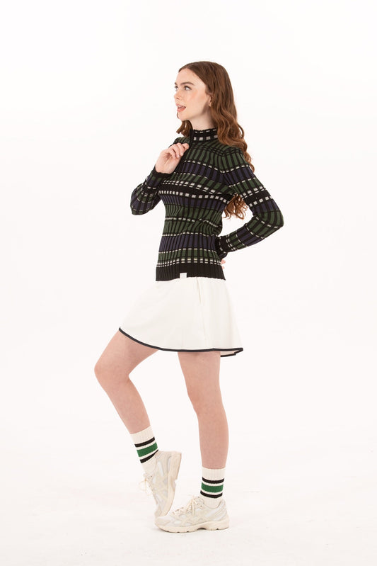 Rib LS Stripe Quarter Zip