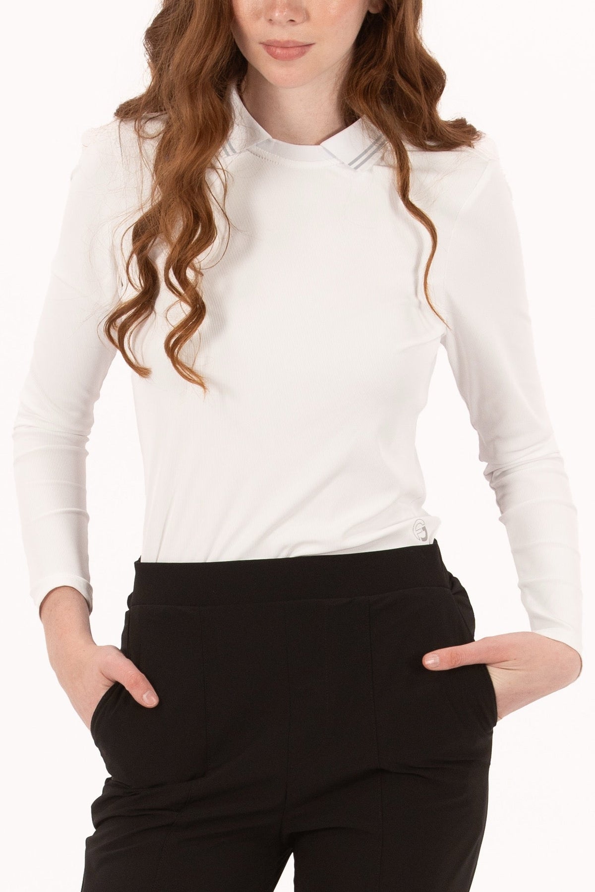 Rib LS Crew Neck Polo