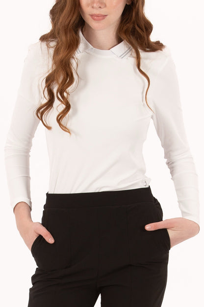 Rib LS Crew Neck Polo