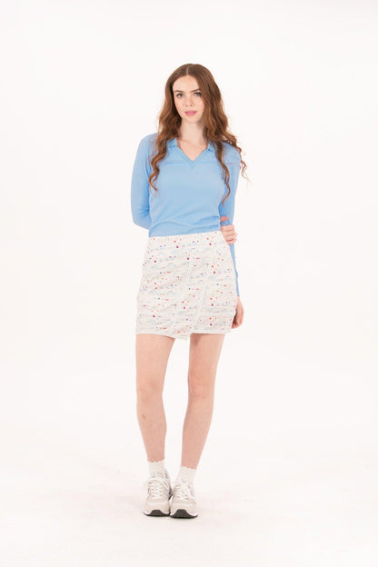 FG-0943BoucleTrimFauxWrapSkirt-13 - GOLF LEAGUE