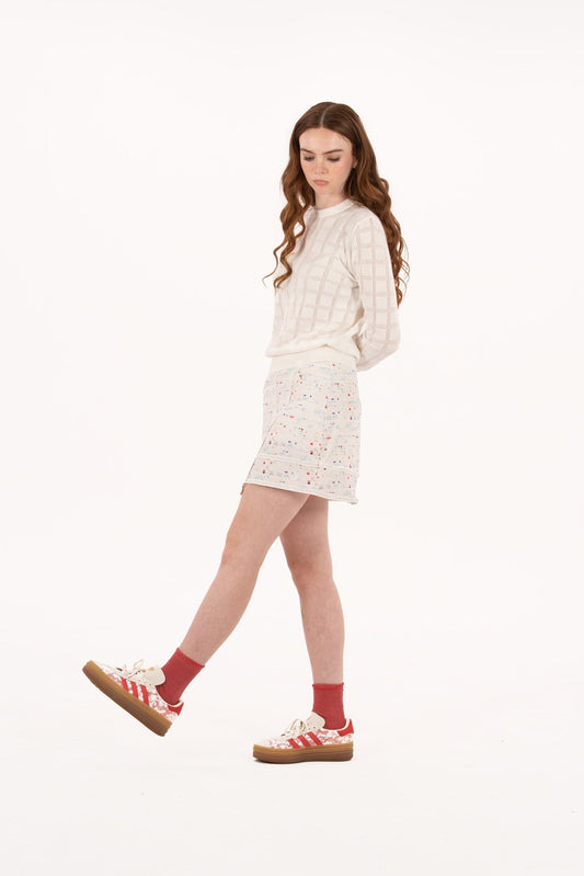 Pointelle Crew Neck Sweater