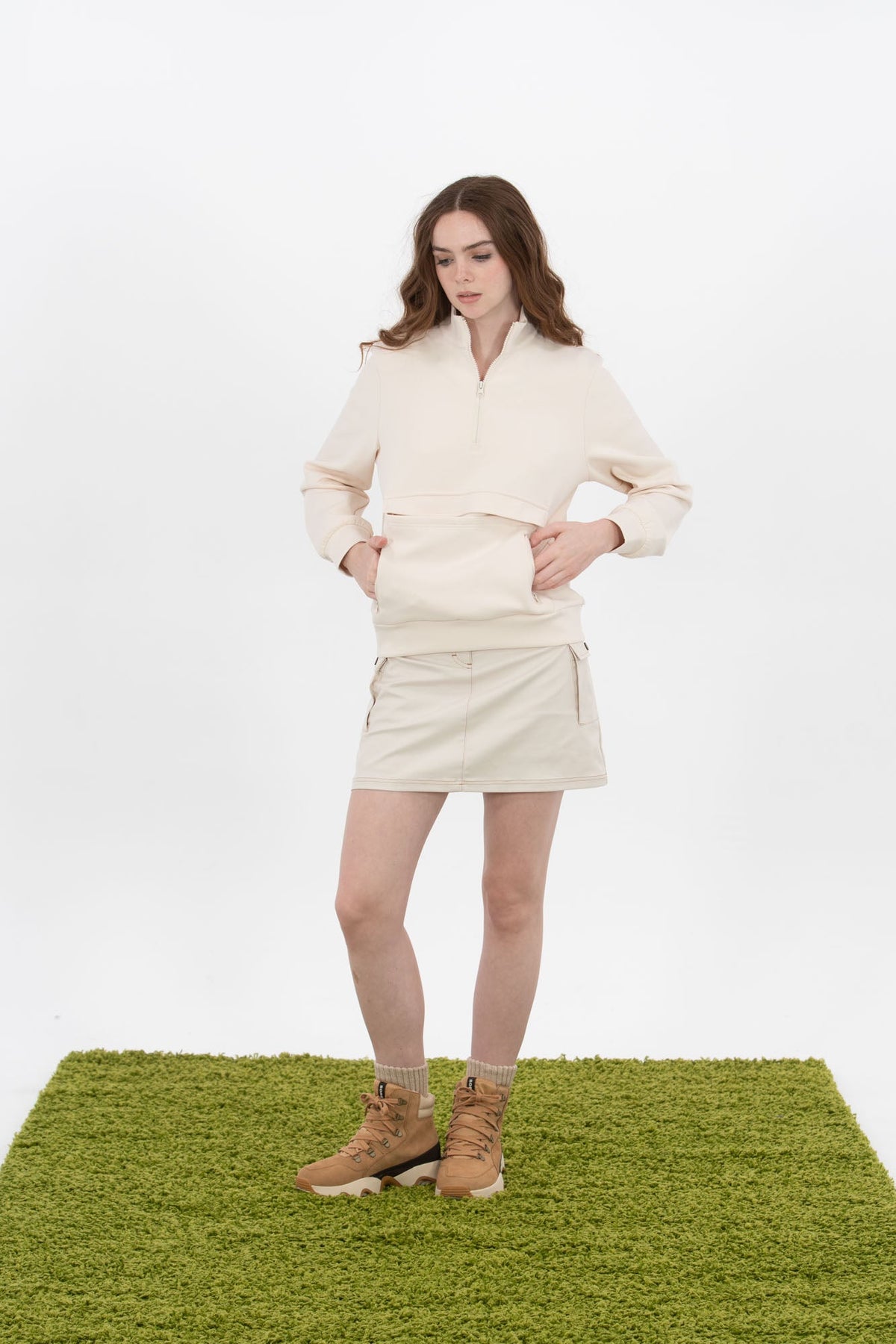 Cargo Pocket Twill Skirt