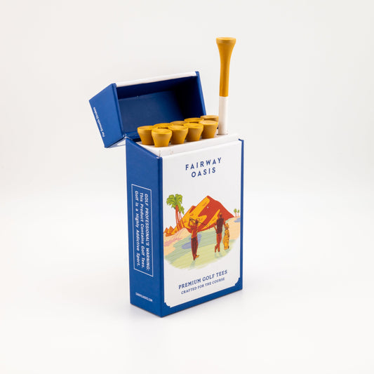 Fairway Oasis | Golf Tee Holder + 10 Bamboo 3¼ Inch Tees