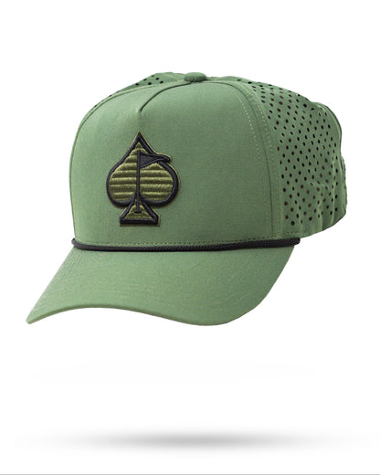 Perforated Rope Hat - Olive