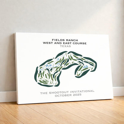 Fields Ranch, West & East Golf Courses, Texas - Printed Golf Course
