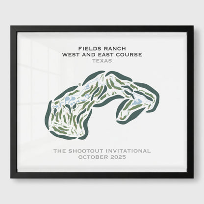 Fields Ranch, West & East Golf Courses, Texas - Printed Golf Course