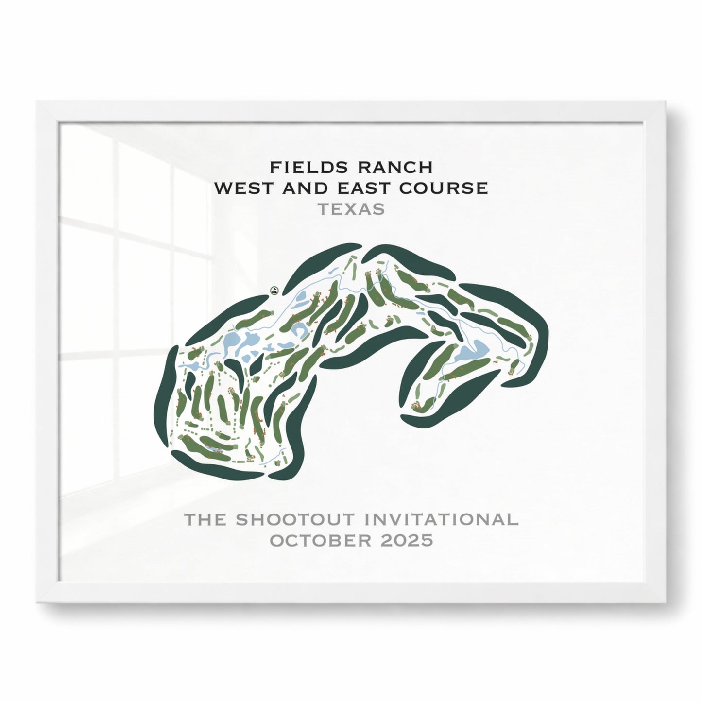 Fields Ranch, West & East Golf Courses, Texas - Printed Golf Course