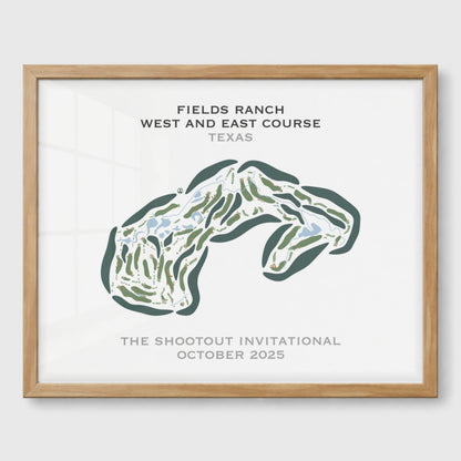 Fields Ranch, West & East Golf Courses, Texas - Printed Golf Course