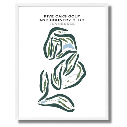 Five Oaks Golf & Country Club, Tennessee - Printed Golf Courses