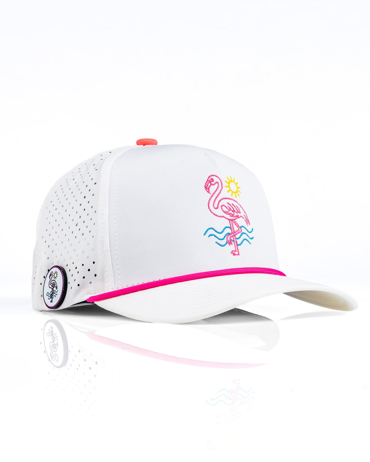 Perforated Rope Hat - Flamingo