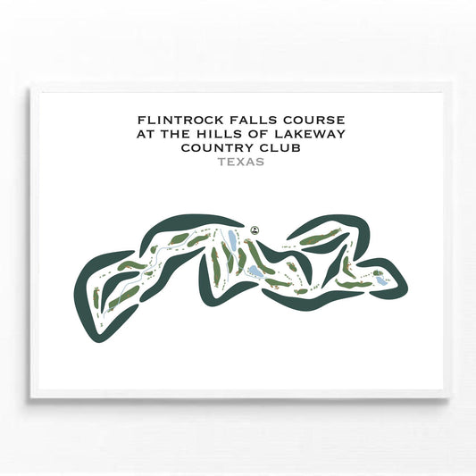 Flintrock Falls Course at The Hills of Lakeway Country Club, Texas - Printed Golf Courses